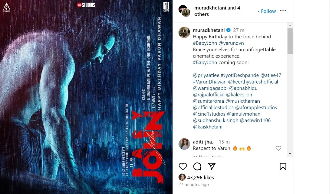 Varun Dhawan look in Baby John Varun Dhawan look in Baby John