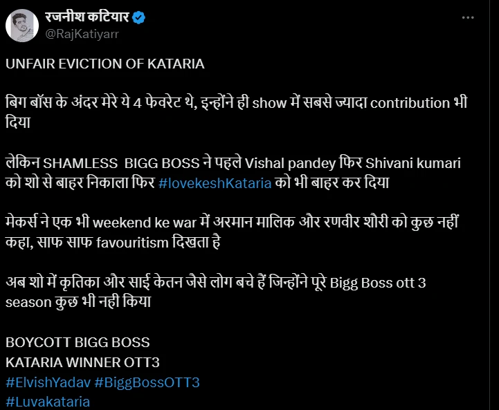 Users Tweet on BB OTT 3