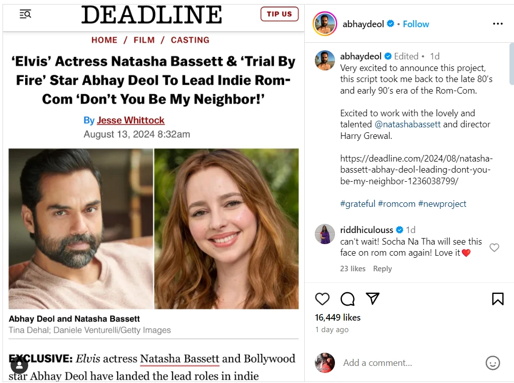 Abhay Deol Post