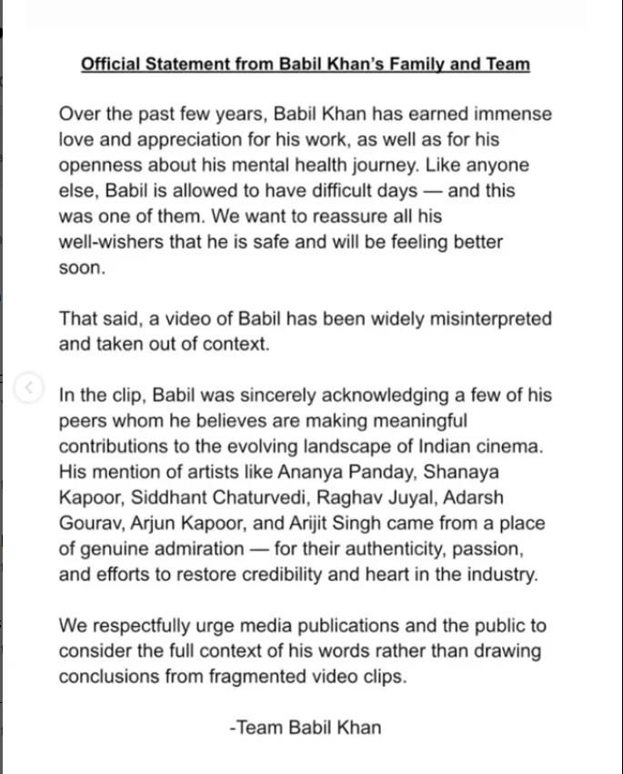 Babil Khan controversy over viral video